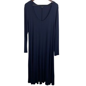 Universal Standard | Navy Blue Ribbed Long Sleeve Maxi Dress